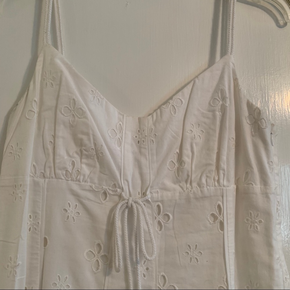 White Eyelet A-line Dress